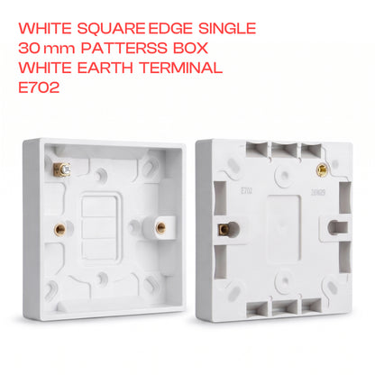 White Pattress Box 1 or 2 Gang Surface Mount Back Box~4070