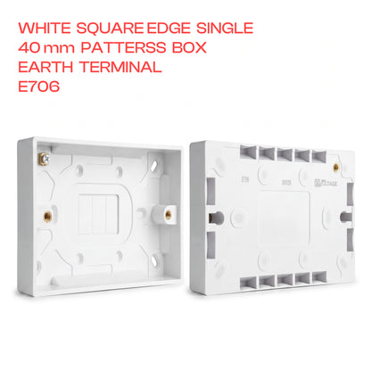 White Pattress Box 1 or 2 Gang Surface Mount Back Box~4070