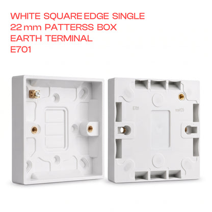 White Pattress Box 1 or 2 Gang Surface Mount Back Box~4070