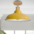 Industrial Vintage Retro Flush Mount Yellow Shade Ceiling Light