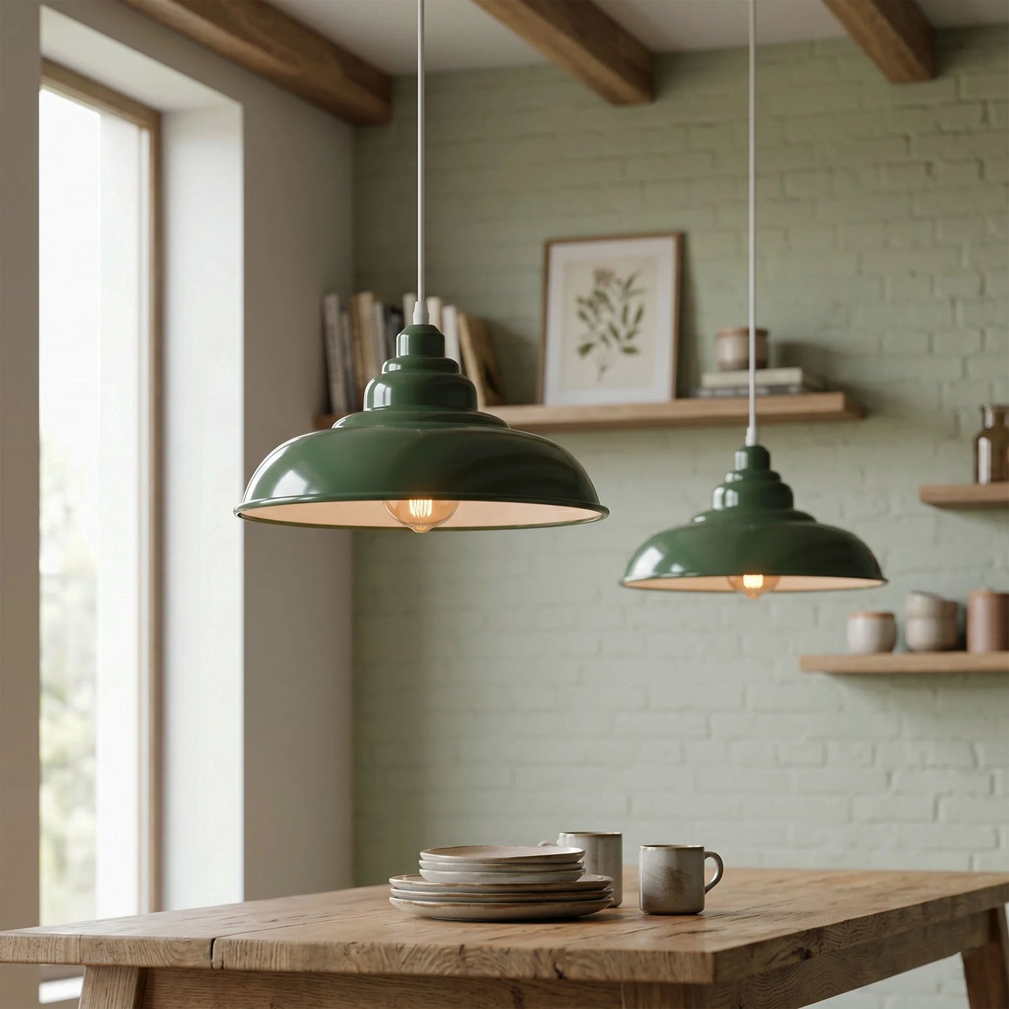 Vintage Retro Metal Shade Pendant Light E27 Base ~3972