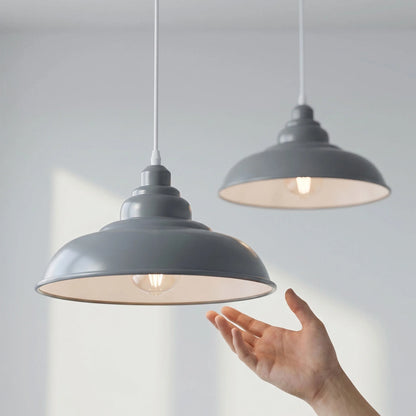 Vintage Retro Metal Shade Pendant Light E27 Base ~3972