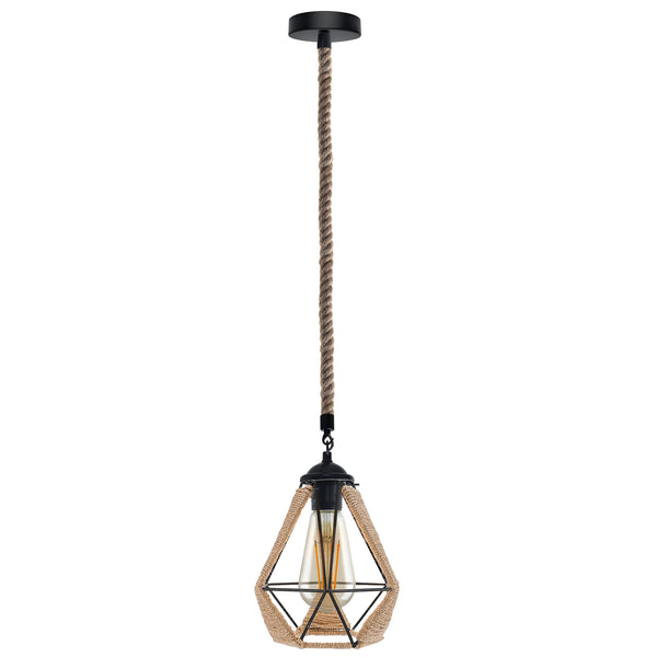 Hemp Rope Pendant Lights Vintage Retro Cage Hanging Lamp ~ 3268