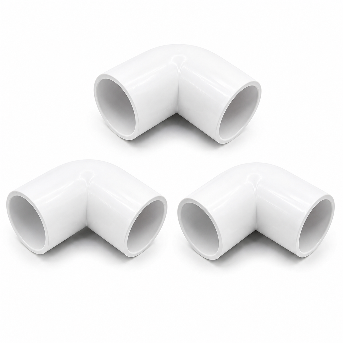 90° Elbow PVC Pipe Fitting White Connector ~ 4096