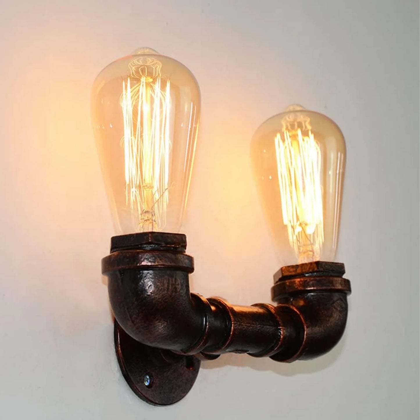 Water Pipe Wall Lamp Retro Vintage Metal Steampunk 2-Way Lamps~1665