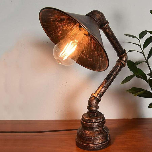 Vintage Industrial Rustic Retro Style Pipe Light Steampunk Desk Table Lamp - Application Image