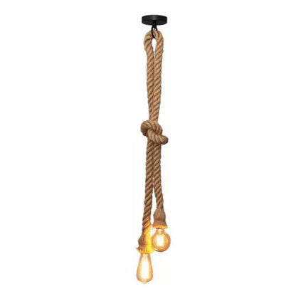 2 Head Rope Spider Light Gold Rope Ceiling Light DIY Rope Pendant Lighting~4217