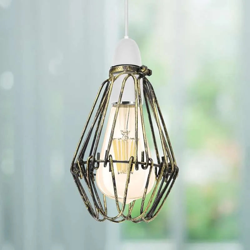 Water Lily Shape Easy Fit Pendant Light Shade Metal Wire Cage~3223