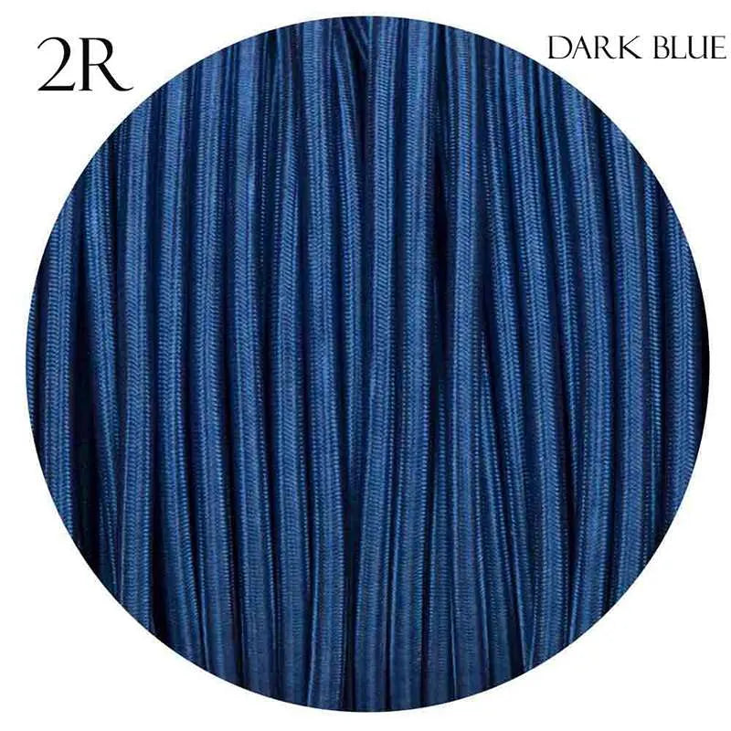 Vintage Dark Blue Fabric 2 Core Round Italian Braided Cable 0.75mm~1082
