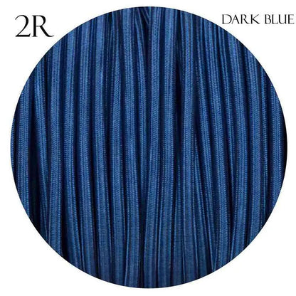 Vintage Dark Blue Fabric 2 Core Round Italian Braided Cable 0.75mm~1082