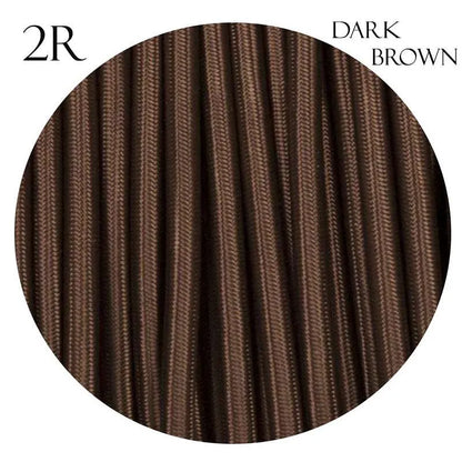 Vintage Dark Brown Fabric 2 Core Round Italian Braided Cable 0.75mm~1075