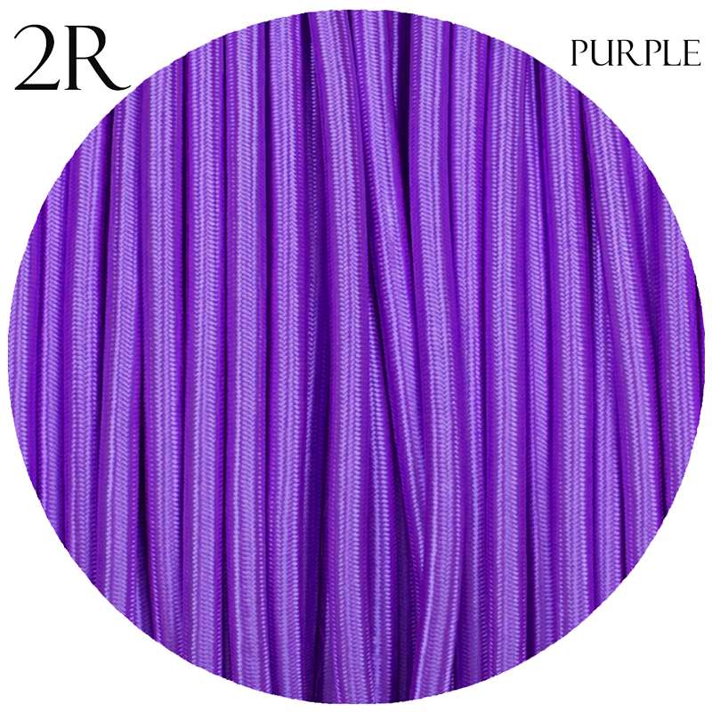 Vintage Purple Fabric 2 Core Round Italian Braided Cable 0.75mm~1081