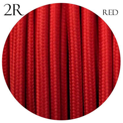 Vintage Red Fabric 2 Core Round Italian Braided Cable 0.75mm