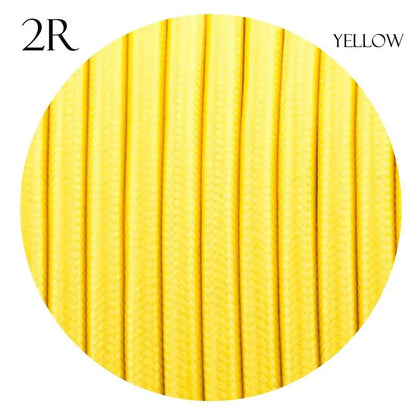 Vintage Yellow Fabric 2 Core Round Italian Braided Cable 0.75mm~1077