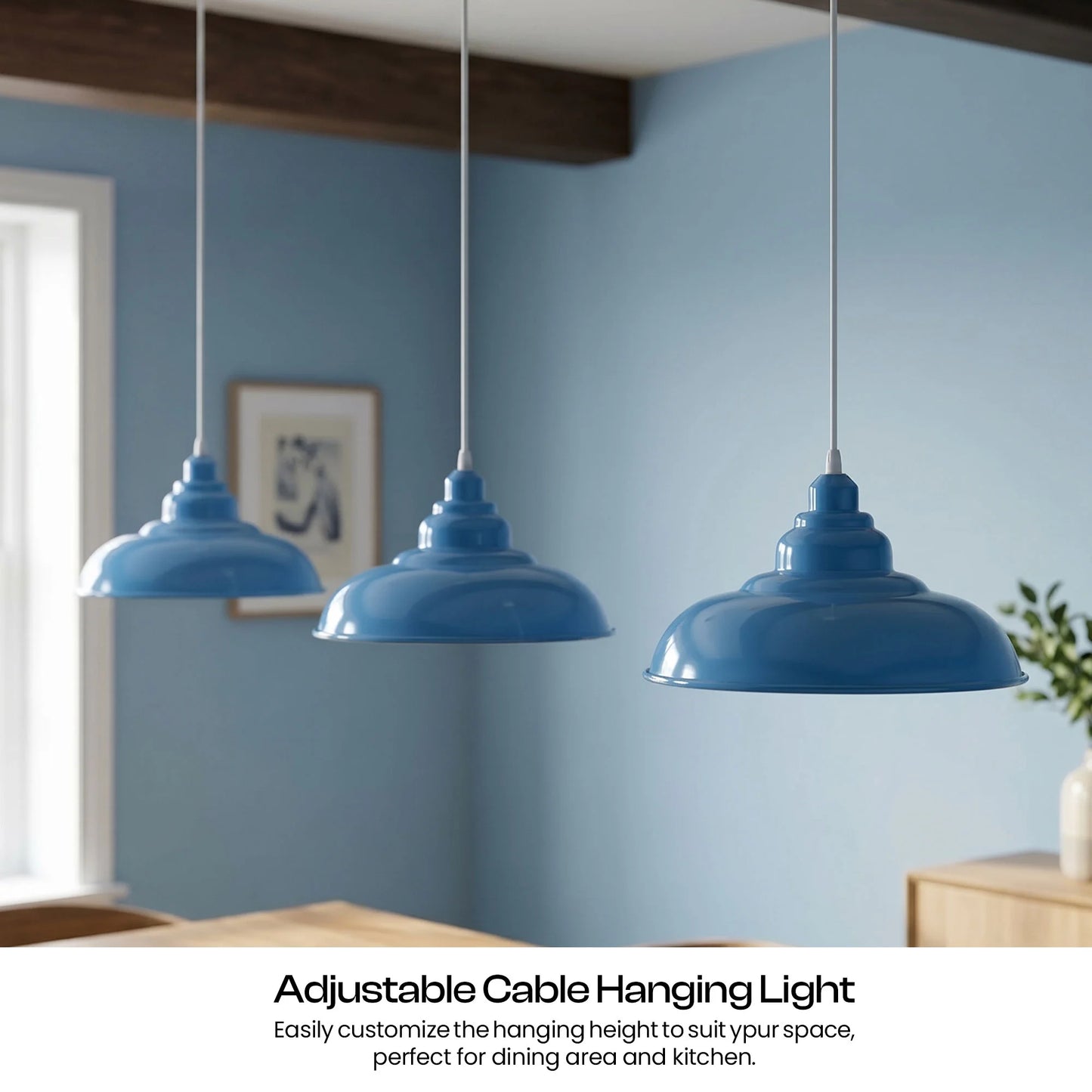 Vintage Retro Metal Shade Pendant Light E27 Base ~3972