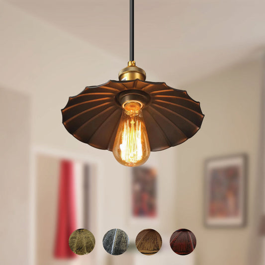  Industrial Wavy Shade Rustic Lampshade Ceiling Pendant Light-Application Image