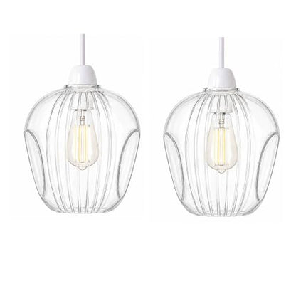 2Pack Glass Lamp Shade E27 Easy Fit Ceiling Pendant~4111