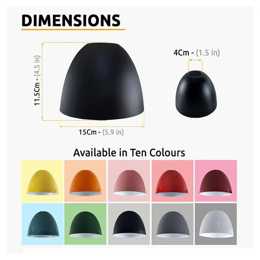 Contemporary Retro Easy Fit Design 15cm Diameter Lampshade-Size image