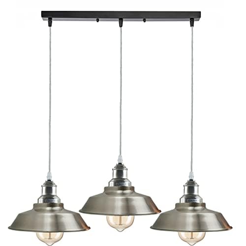 Satin Nickel Modern 3 Way Multi Outlet Ceiling Pendant Lights~1787 - Vintagelite
