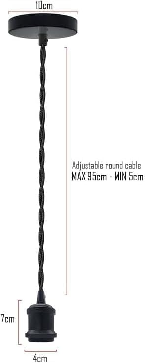 2 Pack E27 Pendant Light 1m Twisted Cable~4139