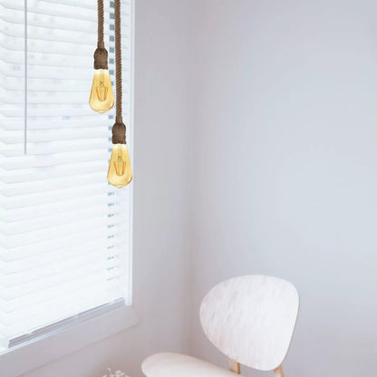 2 Head Rope Spider Light Gold Rope Ceiling Light DIY Rope Pendant Lighting~4217