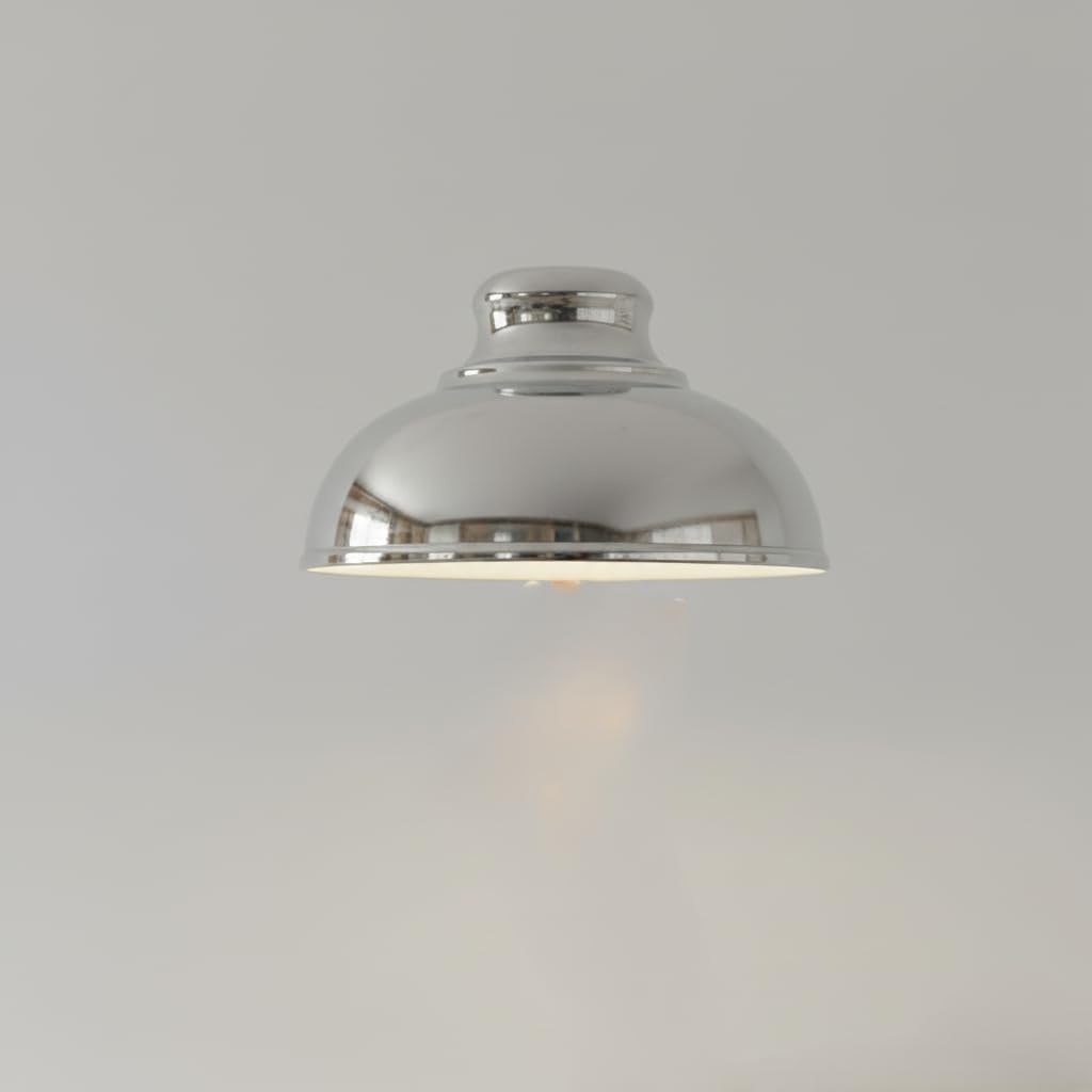 Curvy Metal Shade Ceiling Light, Semi Flush Mount Fixture, E26 Black Holder