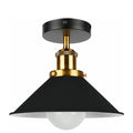 grey metal cone ceiling light