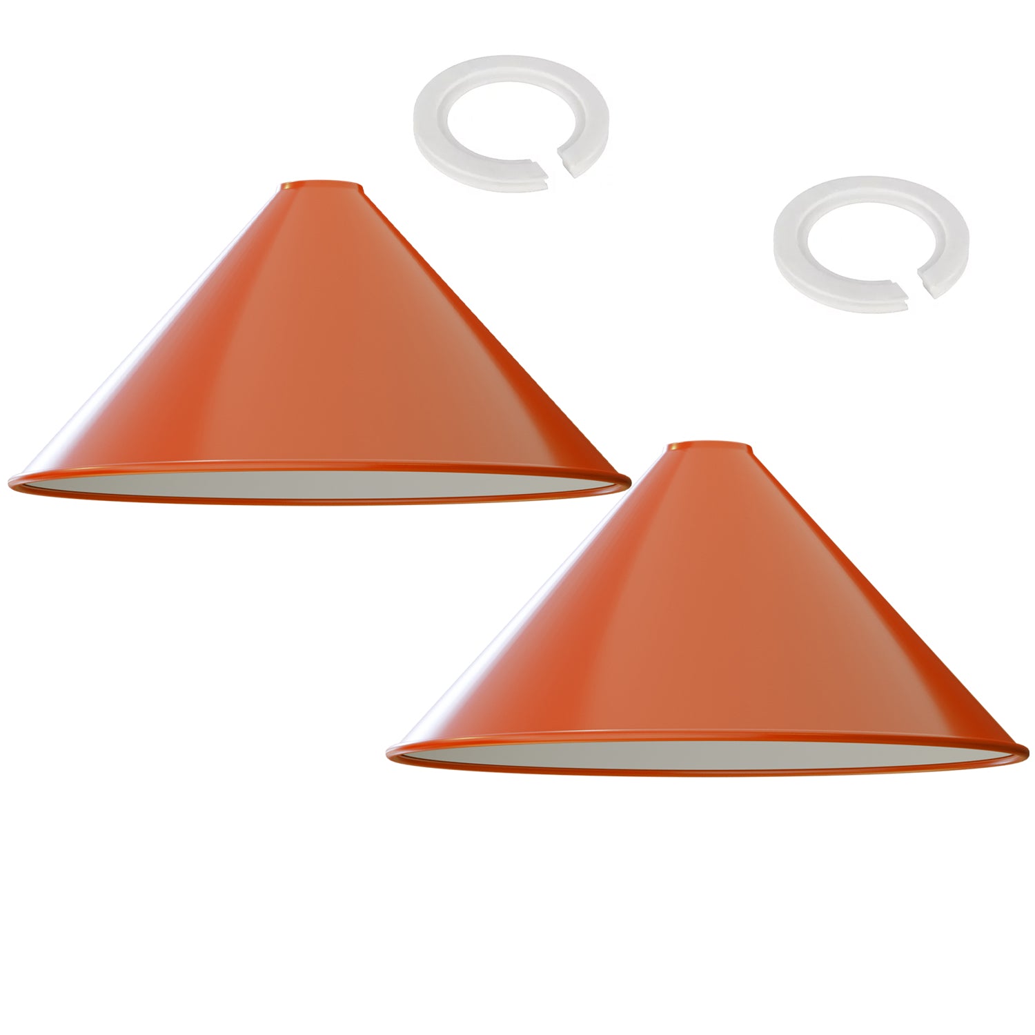 Orange Metal Cone Style Lamp Shade