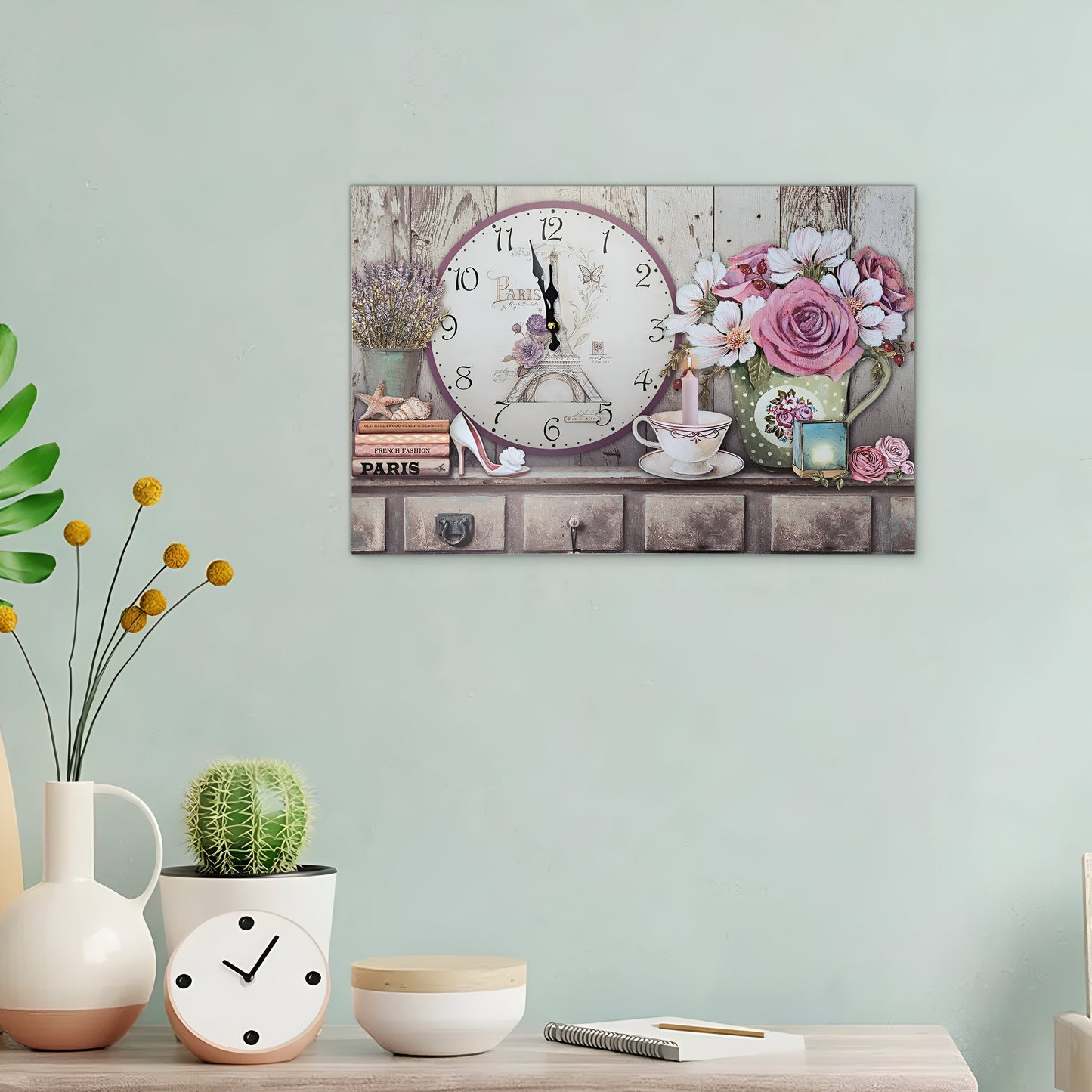 Vintage Style Art Painting Wall Clock