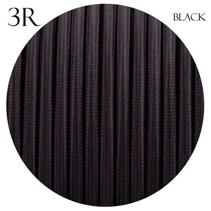Vintage Black Fabric 3 Core Round Italian Braided Cable 0.75mm