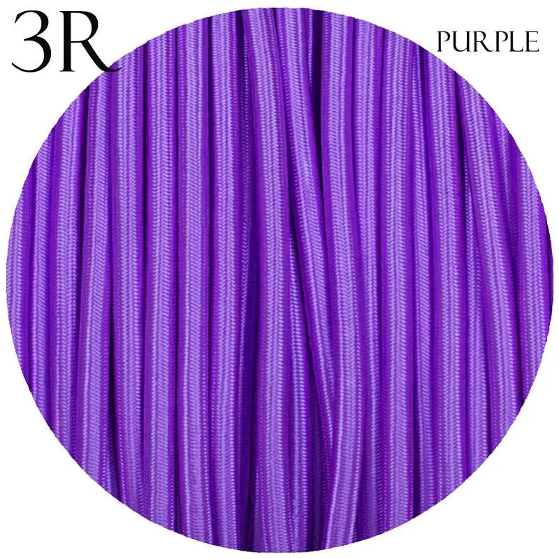 Vintage Purple Fabric 3 Core Round Italian Braided Cable 0.75mm~1106