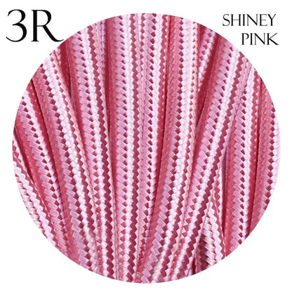 Vintage Shiny Pink Fabric 3 Core Round Italian Braided Cable 0.75mm~1119