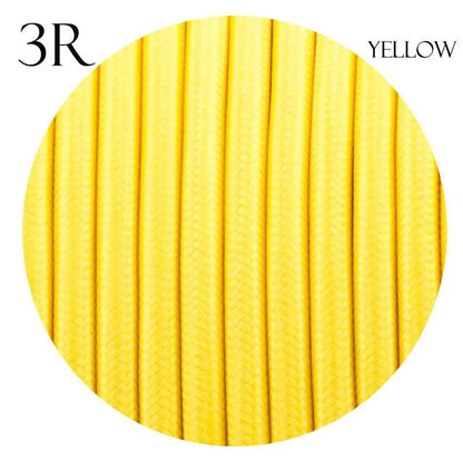 Vintage Yellow Fabric 3 Core Round Italian Braided Cable 0.75mm