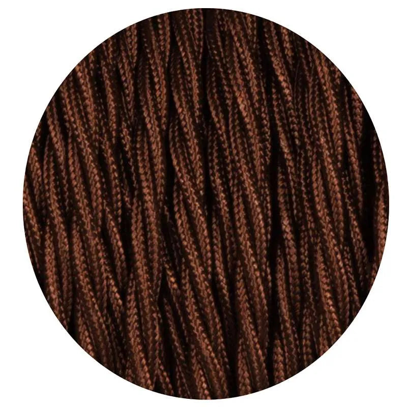 Dark Brown Twisted Vintage fabric lamp cords Flex0.75mm 3 Core~1033