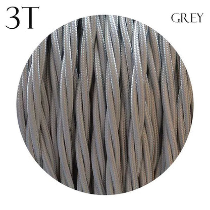 Grey Twisted LED Light Cable -0.75mm 3 Core