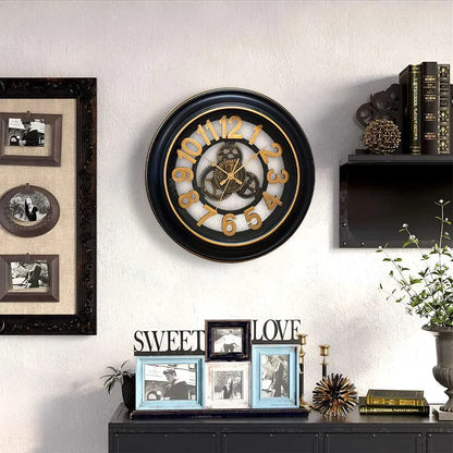 Retro Numbers Round Battery Wall Clock