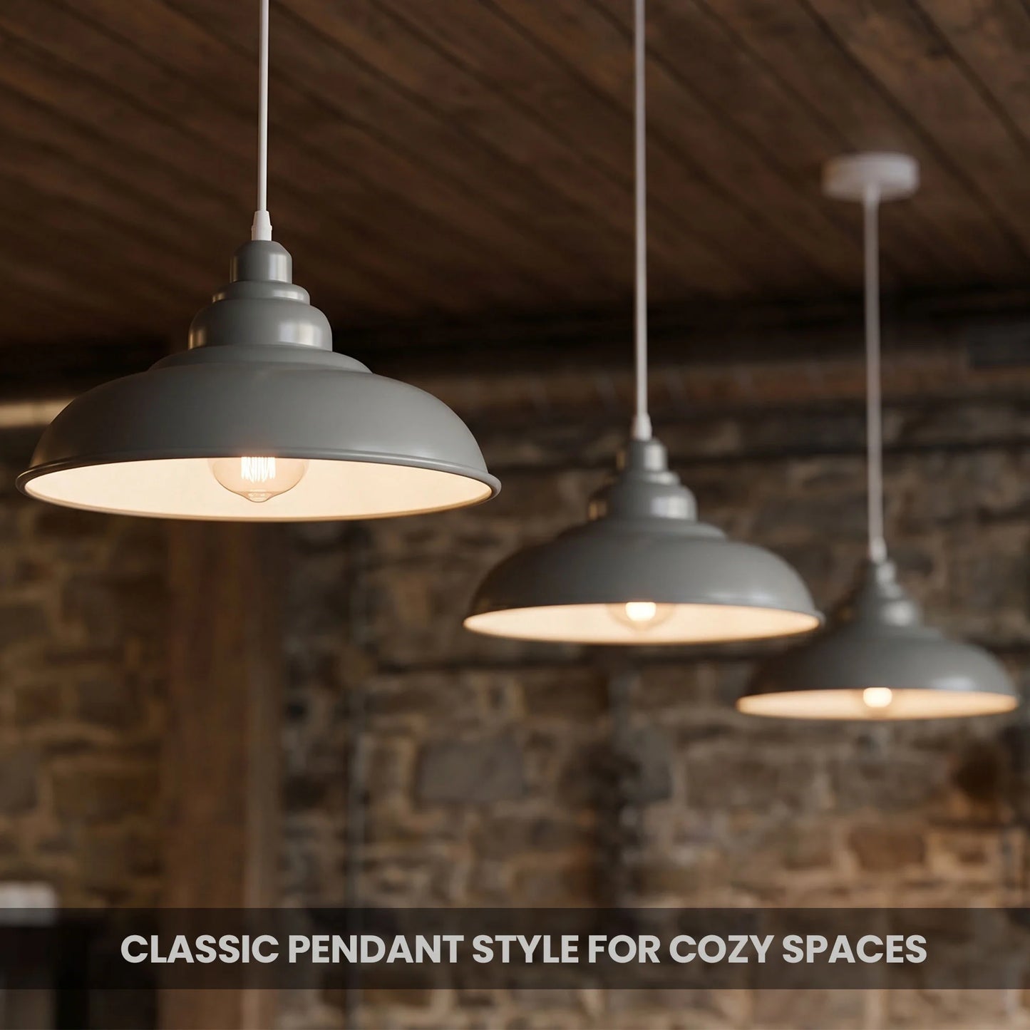 Vintage Retro Metal Shade Pendant Light E27 Base ~3972