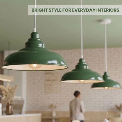 Vintage Retro Metal Shade Pendant Light E27 Base ~3972