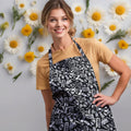 Black and white apron for cooking 