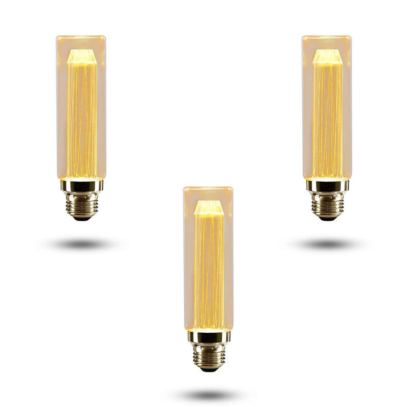 Vintage E27 Edison Light Bulbs Tubular Amber Glass Warm White Decorative Bulbs~3153