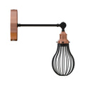 Vintage Industrial restic  Black Metal indoor Wall Lamp Light Cage~2238 - Vintagelite