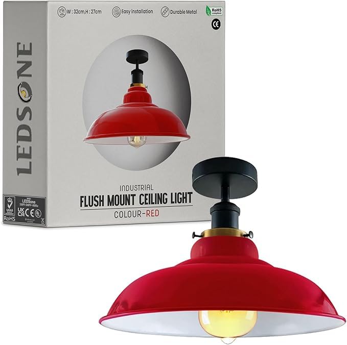 Flush Mount Ceiling Light Metal 32cm Light Shade~4125