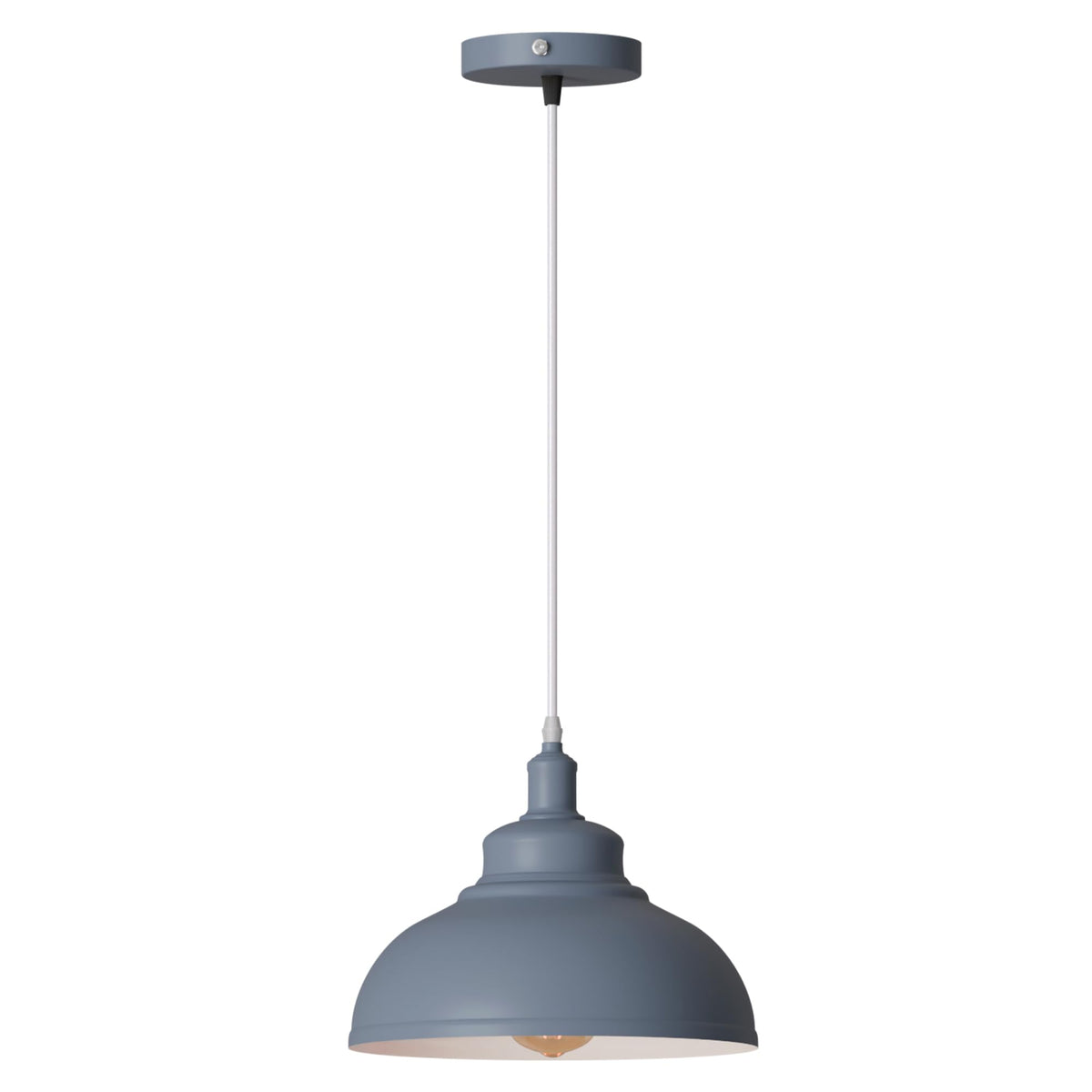 Curvy Metal Shade Pendant Light  E27 29cm Metal Shade~4151