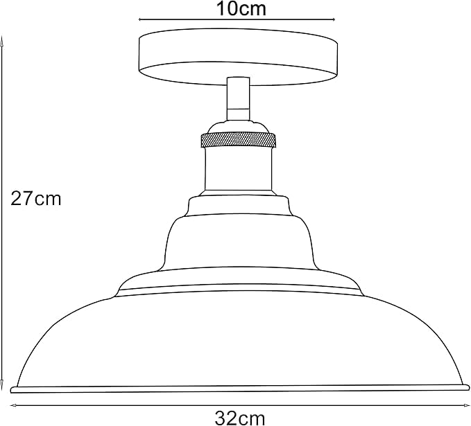 Flush Mount Ceiling Light Metal 32cm Light Shade~4125