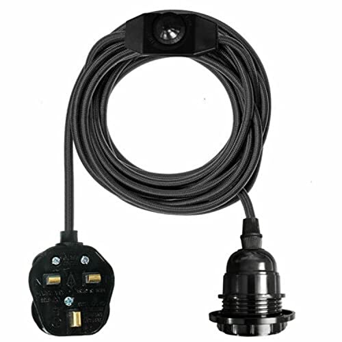2m Plug in Pendant Light Fabric Cable  E27 Socket~4101