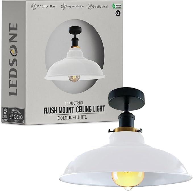 Flush Mount Ceiling Light Metal 32cm Light Shade~4125