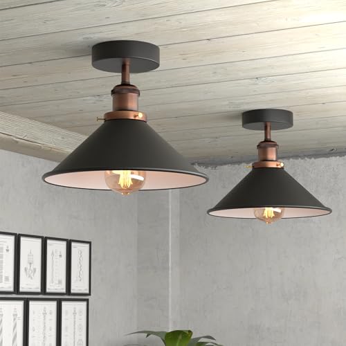 black metal cone light shade