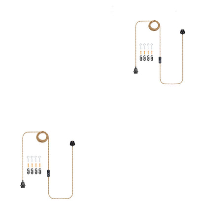 Hemp Rope Light Plug in Pendant Lighting with Bulb~4118