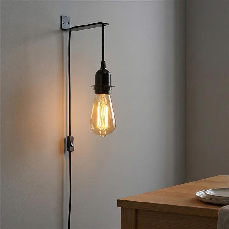 Plug in Pendant Light 2m/4.5m Cable E27 Lamp Holder~4119