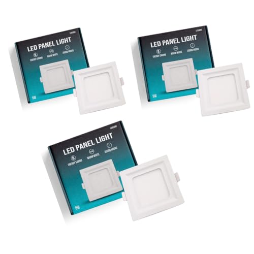 Vintage 5W Square LED Ceiling Light, 6000K, Waterproof, 550lm~4216